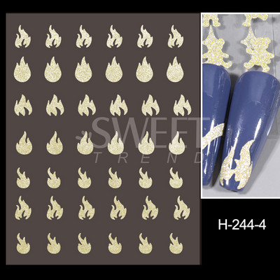 Arany francia tippek körömmatricához 3D csillogó csíkos körömdísz fényvisszaverő csillogó matricák téli manikűr dekoráció BEH-244