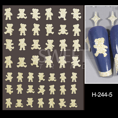 Arany francia tippek körömmatricához 3D csillogó csíkos körömdísz fényvisszaverő csillogó matricák téli manikűr dekoráció BEH-244