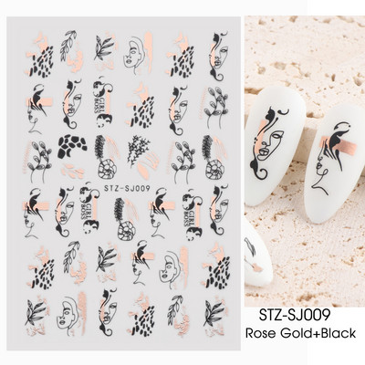 Arany francia tippek körömmatricához 3D csillogó csíkos körömdísz fényvisszaverő csillogó matricák téli manikűr dekoráció BEH-244