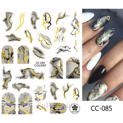 Arany francia tippek körömmatricához 3D csillogó csíkos körömdísz fényvisszaverő csillogó matricák téli manikűr dekoráció BEH-244