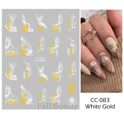 Arany francia tippek körömmatricához 3D csillogó csíkos körömdísz fényvisszaverő csillogó matricák téli manikűr dekoráció BEH-244