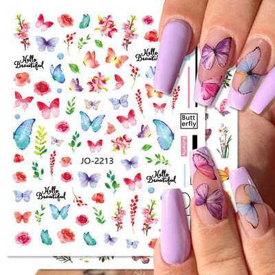 3D nyuszi körömmatricák aranyos rajzfilm nyúl csúszkák Boldog húsvéti ünnepeket virág újévi matricák körmökhöz manikűr körömdíszítés