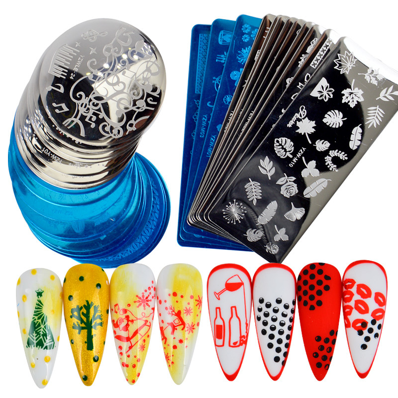 3 méret virág csipke geometria körömbélyegző lemezek állati levelek barkácskép sablon körömlakkhoz nyomtatási sablonok eszközök