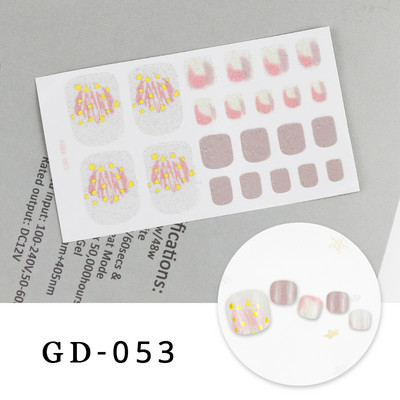 Ljetni stil 22 tips Naljepnice za nokte DIY Umjetni Soild Boja noktiju na prstima za dizajn Puno pokrivanje Naljepnice za ukrašavanje noktiju na nogama