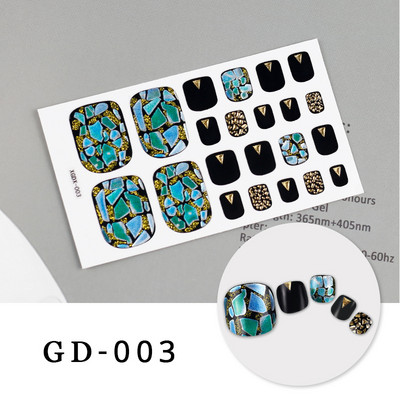 Ljetni stil 22 tips Naljepnice za nokte DIY Umjetni Soild Boja noktiju na prstima za dizajn Puno pokrivanje Naljepnice za ukrašavanje noktiju na nogama