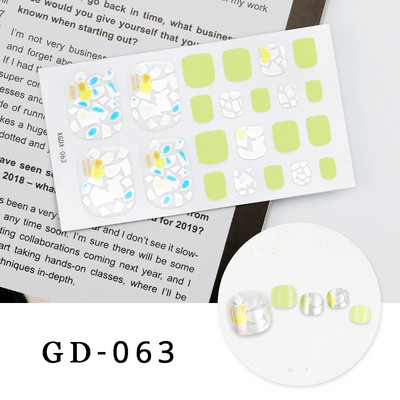 Ljetni stil 22 tips Naljepnice za nokte DIY Umjetni Soild Boja noktiju na prstima za dizajn Puno pokrivanje Naljepnice za ukrašavanje noktiju na nogama