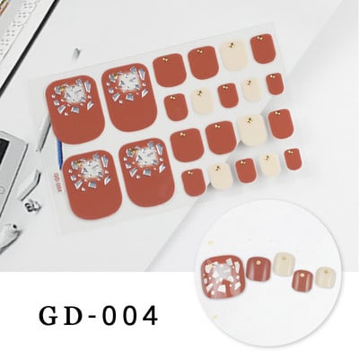 Ljetni stil 22 tips Naljepnice za nokte DIY Umjetni Soild Boja noktiju na prstima za dizajn Puno pokrivanje Naljepnice za ukrašavanje noktiju na nogama