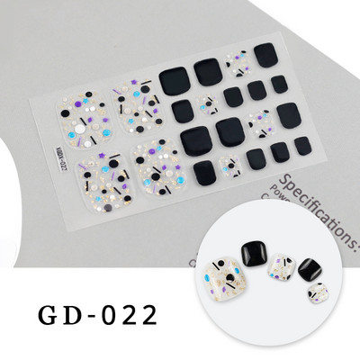 Ljetni stil 22 tips Naljepnice za nokte DIY Umjetni Soild Boja noktiju na prstima za dizajn Puno pokrivanje Naljepnice za ukrašavanje noktiju na nogama