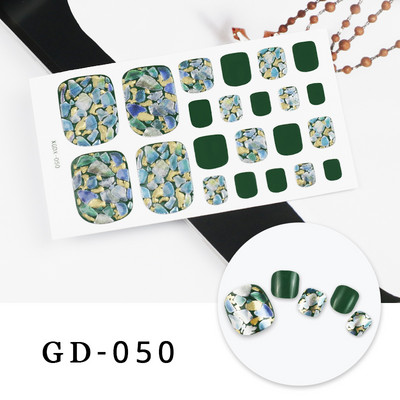 Ljetni stil 22 tips Naljepnice za nokte DIY Umjetni Soild Boja noktiju na prstima za dizajn Puno pokrivanje Naljepnice za ukrašavanje noktiju na nogama