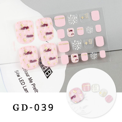 Ljetni stil 22 tips Naljepnice za nokte DIY Umjetni Soild Boja noktiju na prstima za dizajn Puno pokrivanje Naljepnice za ukrašavanje noktiju na nogama