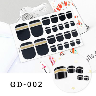 Ljetni stil 22 tips Naljepnice za nokte DIY Umjetni Soild Boja noktiju na prstima za dizajn Puno pokrivanje Naljepnice za ukrašavanje noktiju na nogama