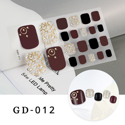 Ljetni stil 22 tips Naljepnice za nokte DIY Umjetni Soild Boja noktiju na prstima za dizajn Puno pokrivanje Naljepnice za ukrašavanje noktiju na nogama