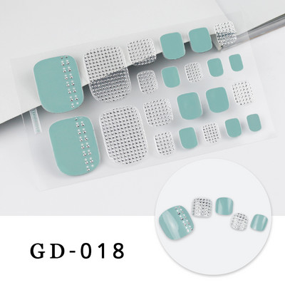 Ljetni stil 22 tips Naljepnice za nokte DIY Umjetni Soild Boja noktiju na prstima za dizajn Puno pokrivanje Naljepnice za ukrašavanje noktiju na nogama