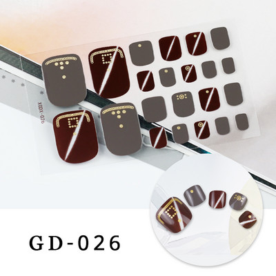 Ljetni stil 22 tips Naljepnice za nokte DIY Umjetni Soild Boja noktiju na prstima za dizajn Puno pokrivanje Naljepnice za ukrašavanje noktiju na nogama