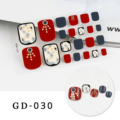 Ljetni stil 22 tips Naljepnice za nokte DIY Umjetni Soild Boja noktiju na prstima za dizajn Puno pokrivanje Naljepnice za ukrašavanje noktiju na nogama