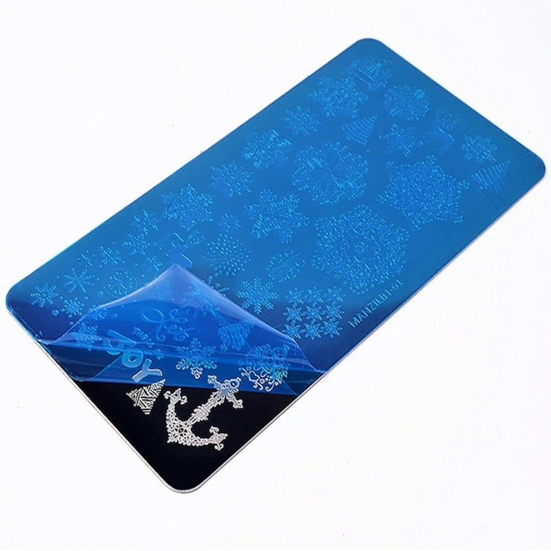 1 db Nail Art bélyegző Tenplate Snowflake Rénszarvas Karácsonyi minták Sablonok 12x6cm Téli Kép Nail Art bélyegzőlapok