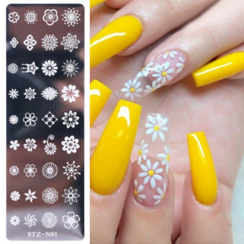 Стикер за нокти Art Print Lace Flower Cat Geometric Animal Nail Design Template Polish Stamper DIYNail Stamping Plate