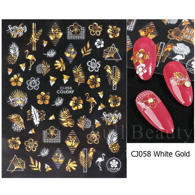 3D csipke geometria köröm matrica fehér fekete vonal virágok levelek matricák elegáns francia stílusú csúszkák körömdíszítések LAF867