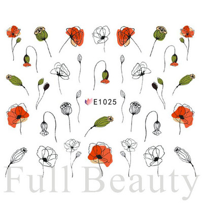 3D csipke geometria köröm matrica fehér fekete vonal virágok levelek matricák elegáns francia stílusú csúszkák körömdíszítések LAF867