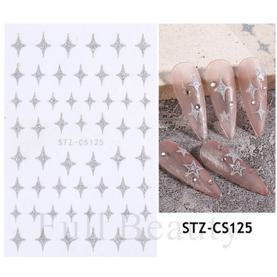 3D csipke geometria köröm matrica fehér fekete vonal virágok levelek matricák elegáns francia stílusú csúszkák körömdíszítések LAF867