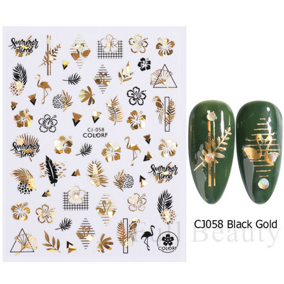 3D csipke geometria köröm matrica fehér fekete vonal virágok levelek matricák elegáns francia stílusú csúszkák körömdíszítések LAF867