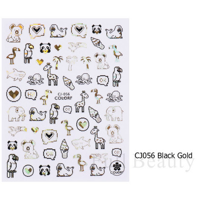 3D csipke geometria köröm matrica fehér fekete vonal virágok levelek matricák elegáns francia stílusú csúszkák körömdíszítések LAF867