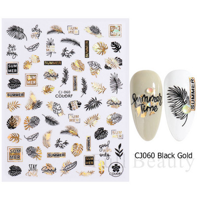 3D csipke geometria köröm matrica fehér fekete vonal virágok levelek matricák elegáns francia stílusú csúszkák körömdíszítések LAF867