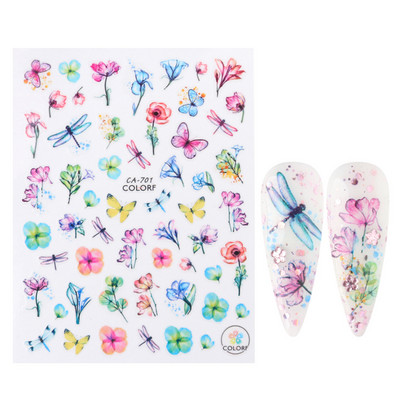 3D csipke geometria köröm matrica fehér fekete vonal virágok levelek matricák elegáns francia stílusú csúszkák körömdíszítések LAF867