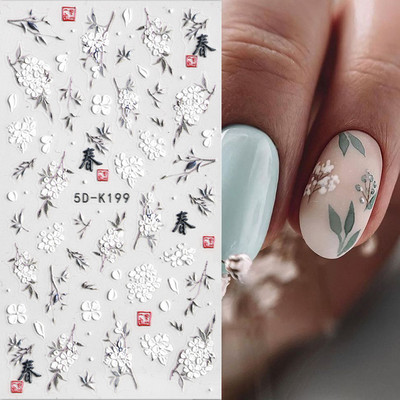 5D dombornyomott virágos körömmatrica pillangó dizájn transzfer matricák csúszkák dekoráció barkácsolás körömdíszítés manikűr kiegészítők