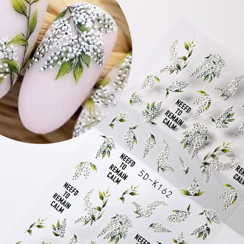 5D dombornyomott virágos körömmatrica pillangó dizájn transzfer matricák csúszkák dekoráció barkácsolás körömdíszítés manikűr kiegészítők