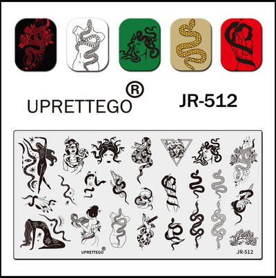 2023 Rozsdamentes acél bélyegzőlemez sablon Absztrakt geometria dinoszaurusz kígyó istenség léggömb pillangó virág paml JR511-520