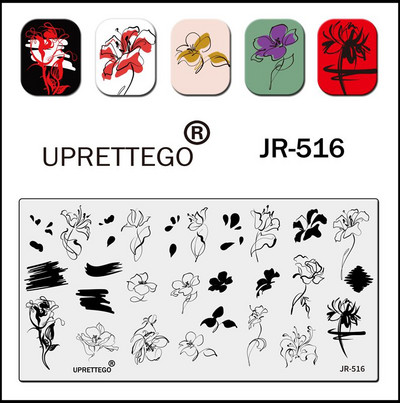 2023 Rozsdamentes acél bélyegzőlemez sablon Absztrakt geometria dinoszaurusz kígyó istenség léggömb pillangó virág paml JR511-520