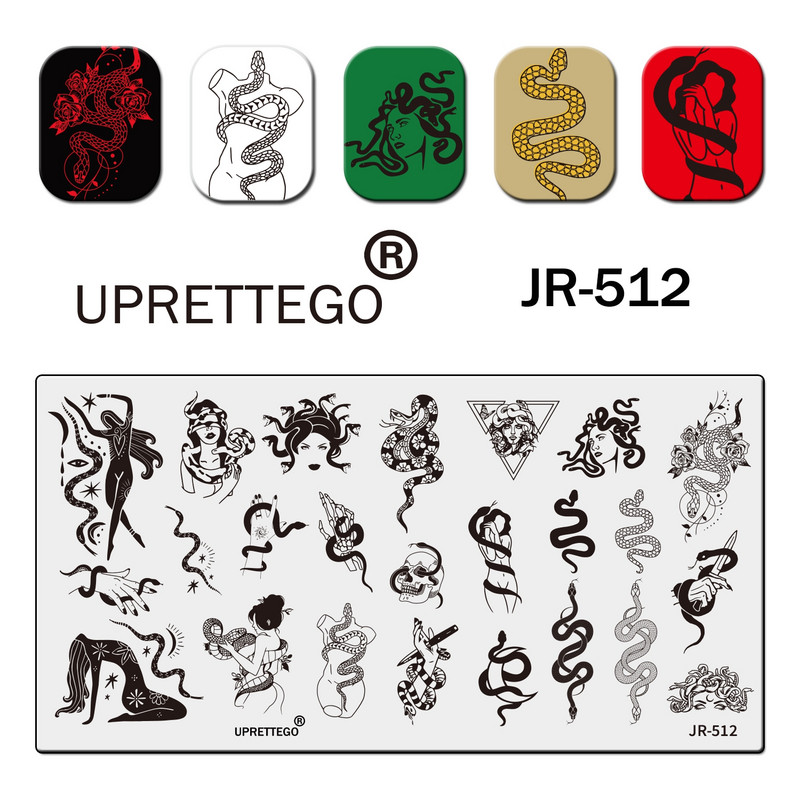 2023 Rozsdamentes acél bélyegzőlemez sablon Absztrakt geometria dinoszaurusz kígyó istenség léggömb pillangó virág paml JR511-520