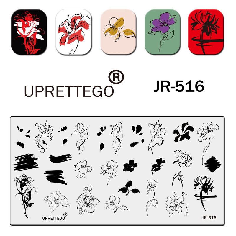 2023 Rozsdamentes acél bélyegzőlemez sablon Absztrakt geometria dinoszaurusz kígyó istenség léggömb pillangó virág paml JR511-520