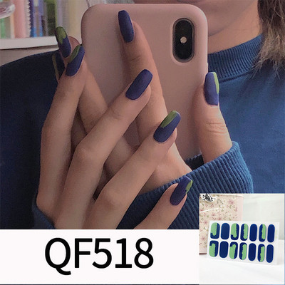 1 tk Segavärvid Beauty Nail Art Tips Uus QF-seeria küünekleebised Läikivad täiskaanega tagaliim Veekindel küünte kaunistus maniküür
