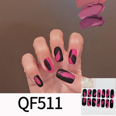 1 tk Segavärvid Beauty Nail Art Tips Uus QF-seeria küünekleebised Läikivad täiskaanega tagaliim Veekindel küünte kaunistus maniküür