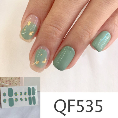 1 tk Segavärvid Beauty Nail Art Tips Uus QF-seeria küünekleebised Läikivad täiskaanega tagaliim Veekindel küünte kaunistus maniküür