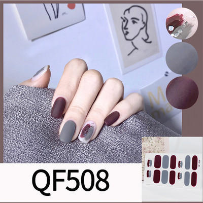 1 tk Segavärvid Beauty Nail Art Tips Uus QF-seeria küünekleebised Läikivad täiskaanega tagaliim Veekindel küünte kaunistus maniküür