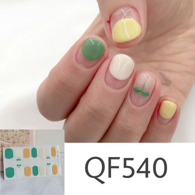 1 tk Segavärvid Beauty Nail Art Tips Uus QF-seeria küünekleebised Läikivad täiskaanega tagaliim Veekindel küünte kaunistus maniküür