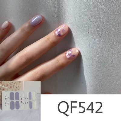 1 tk Segavärvid Beauty Nail Art Tips Uus QF-seeria küünekleebised Läikivad täiskaanega tagaliim Veekindel küünte kaunistus maniküür