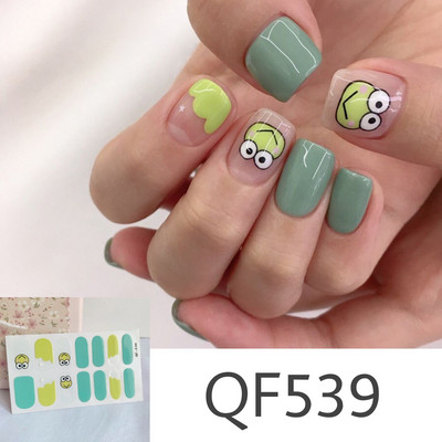1 tk Segavärvid Beauty Nail Art Tips Uus QF-seeria küünekleebised Läikivad täiskaanega tagaliim Veekindel küünte kaunistus maniküür