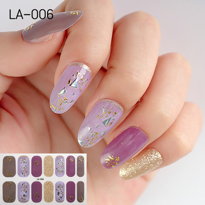 1 tk Segavärvid Beauty Nail Art Tips Uus QF-seeria küünekleebised Läikivad täiskaanega tagaliim Veekindel küünte kaunistus maniküür