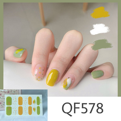 1 tk Segavärvid Beauty Nail Art Tips Uus QF-seeria küünekleebised Läikivad täiskaanega tagaliim Veekindel küünte kaunistus maniküür