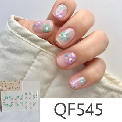 1 tk Segavärvid Beauty Nail Art Tips Uus QF-seeria küünekleebised Läikivad täiskaanega tagaliim Veekindel küünte kaunistus maniküür
