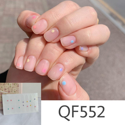 1 tk Segavärvid Beauty Nail Art Tips Uus QF-seeria küünekleebised Läikivad täiskaanega tagaliim Veekindel küünte kaunistus maniküür