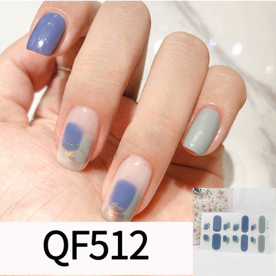 1 tk Segavärvid Beauty Nail Art Tips Uus QF-seeria küünekleebised Läikivad täiskaanega tagaliim Veekindel küünte kaunistus maniküür