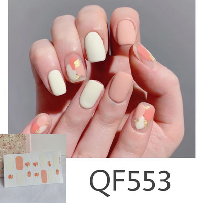 1 tk Segavärvid Beauty Nail Art Tips Uus QF-seeria küünekleebised Läikivad täiskaanega tagaliim Veekindel küünte kaunistus maniküür