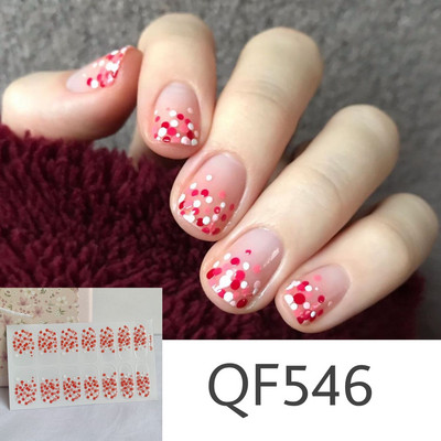 1 tk Segavärvid Beauty Nail Art Tips Uus QF-seeria küünekleebised Läikivad täiskaanega tagaliim Veekindel küünte kaunistus maniküür