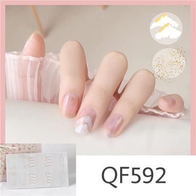 1 tk Segavärvid Beauty Nail Art Tips Uus QF-seeria küünekleebised Läikivad täiskaanega tagaliim Veekindel küünte kaunistus maniküür