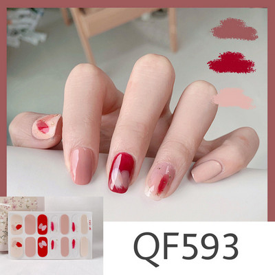 1 tk Segavärvid Beauty Nail Art Tips Uus QF-seeria küünekleebised Läikivad täiskaanega tagaliim Veekindel küünte kaunistus maniküür